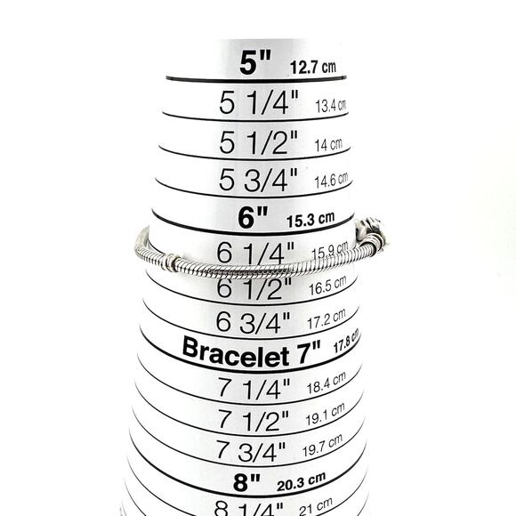 Pandora 925 Authentic Sterling Silver Snake Chain Charm 6.25” Bracelet - Picture 8 of 9